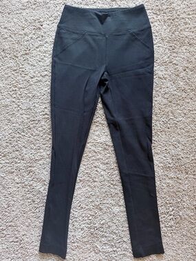 PEACH Women’s Black High-Waist Ponte Cropped Leggings